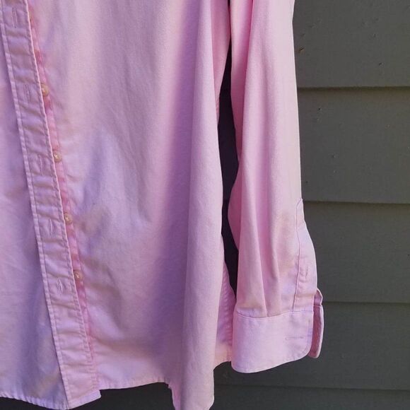 Devon & Jones Pink Luxury Prima Cotton Button Down Large - Picture 5 of 8
